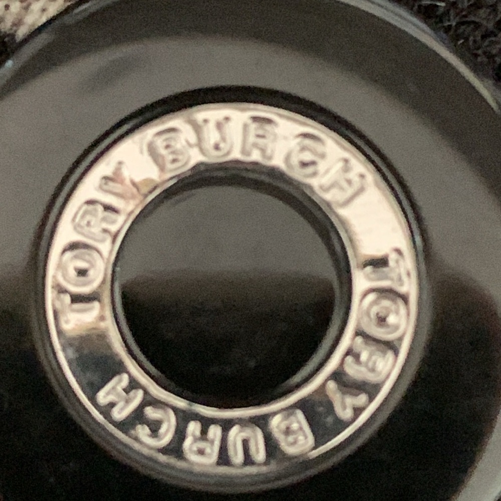Five Tory Burch Replacement Black/Silver Buttons - image 4
